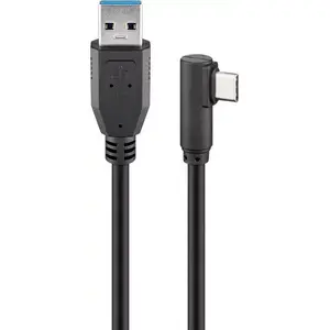 USB Cable Wentronic 66500 USB 3.2 Gen 1 0.5m USB C USB A Black