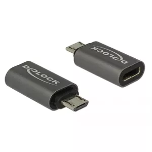 Kabeļa dzimuma mainītājs DeLOCK 65927 USB 2.0 Micro-B USB Type-C Anthracite