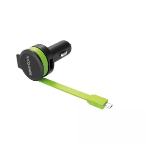 RealPower 257635 зарядное устройство для мобильных устройств Универсальная Черный, Зеленый Прикуриватель Авто