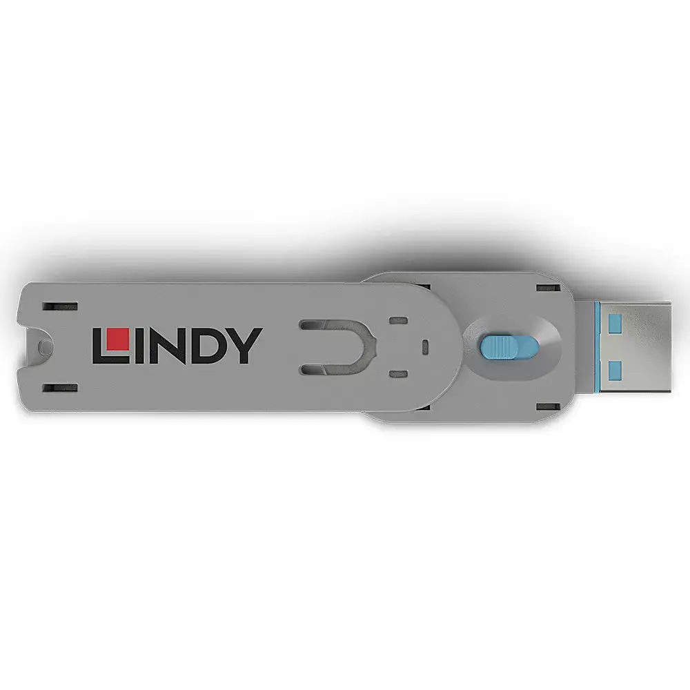 Port blocker key Lindy USB Type A Port Blocker Key Blue Photo 2