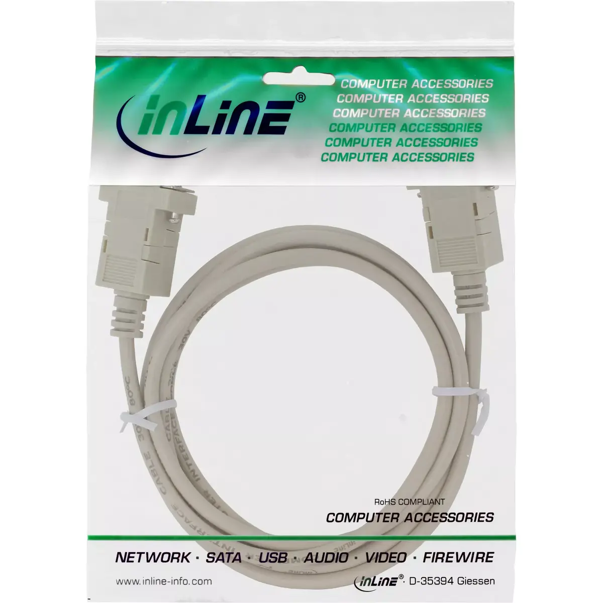 Null modem cable InLine DB9 Pin female/female Photo 3