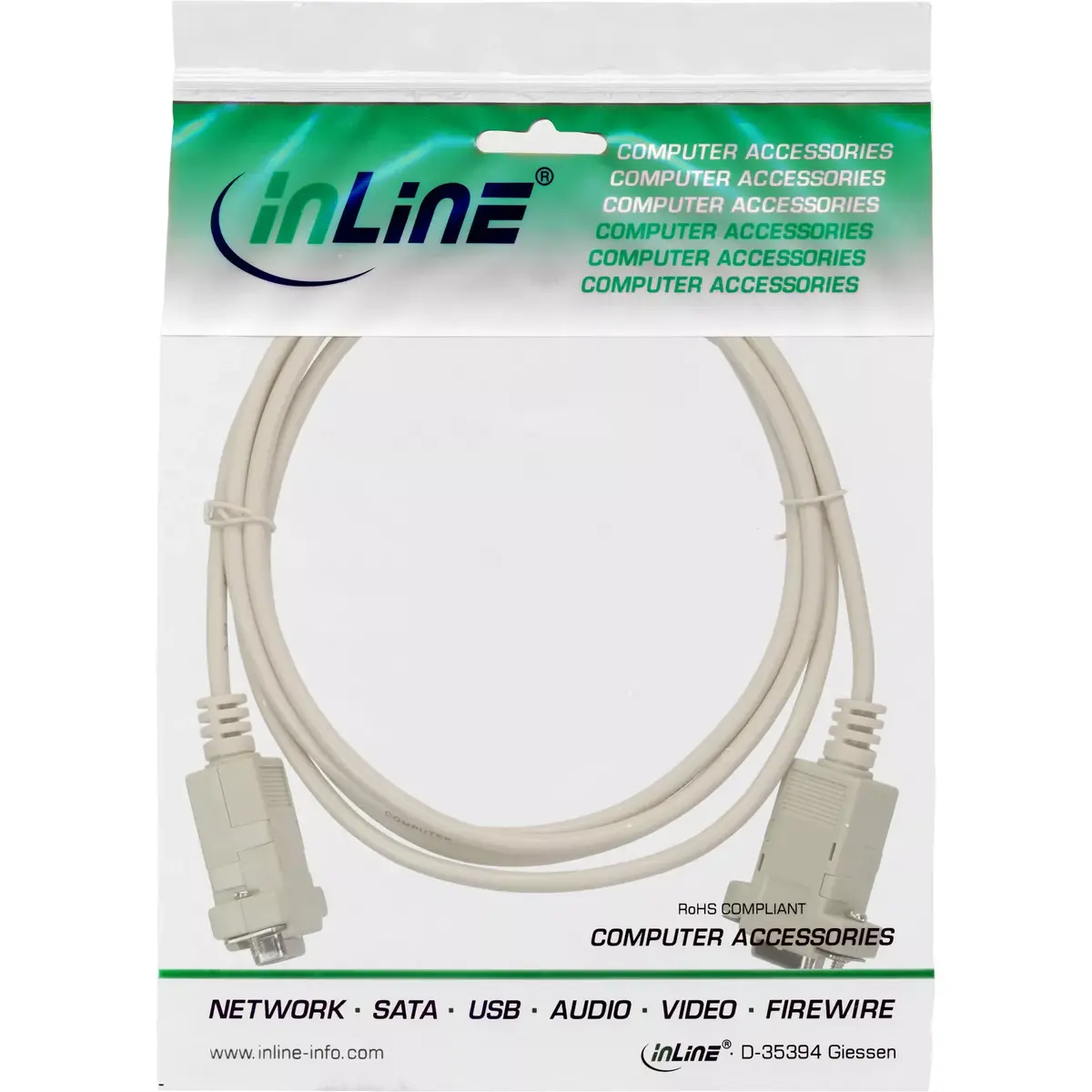 Null modem cable InLine 9 Pin female/female Photo 2