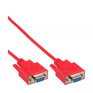 Null modem cable InLine DB9 Pin female/female molded 3m red