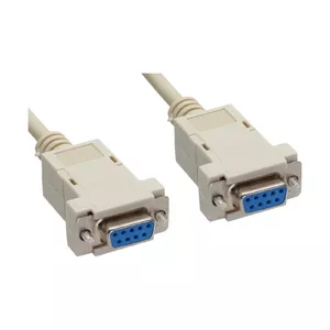 Null modem cable InLine 12224L DB9 female/female 3m grey