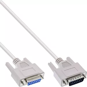 DB15 male/female extension cable InLine 17740 2m molded beige