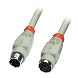 PS/2 extension cable Lindy 5 m, male-to-female, grey