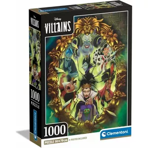 Пазл Clementoni Disney Villains 1000 элементов, мультфильмы, 18+