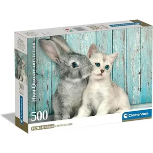 Пазл Clementoni High Quality Collection «Кот и кролик», 500 деталей, 490×360 мм