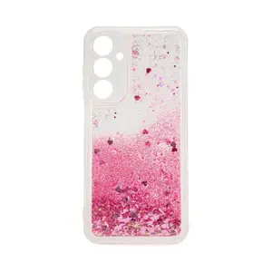 Силиконовый чехол iLike для Samsung Galaxy A15 — водяной глиттер, розовый