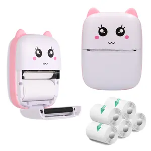 Thermal Receipt Printer Extralink EPP-001 with 5 Rolls of Self-Adhesive Thermal Paper, Pink