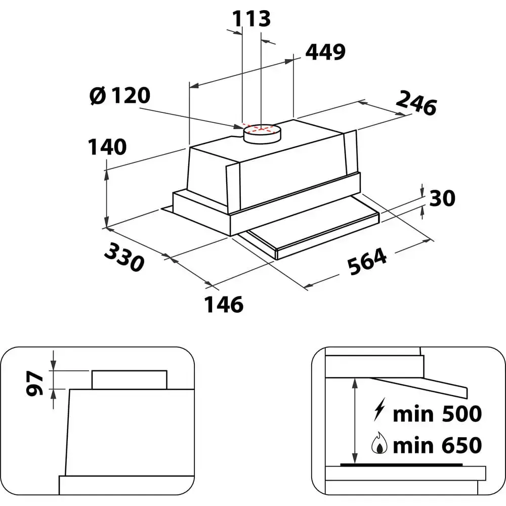 Встраиваемая вытяжка WHIRLPOOL WSK64FLSX Photo 8