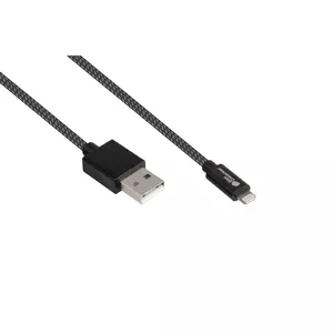 USB kabelis Alcasa 2510-AL005S USB 2.0 1.8m USB A USB C/Lightning grafīts