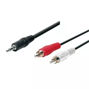 Audio cable Tecline 1.5m 2 x RCA to 3.5mm Black