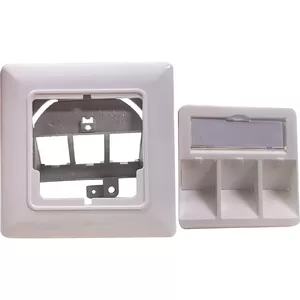 Connection box helos 371985 3‑fold pure white — wall-mounted network accessory