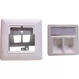 Socket insert Helos Keystone 2‑port pure white for keystone modules