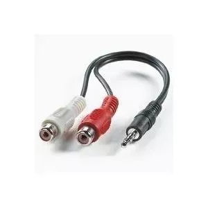 ROLINE 11.09.4340 audio kabelis 0,2 m 3.5mm 2 x RCA Melns