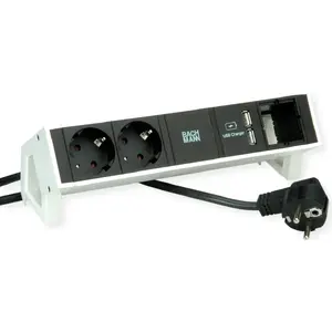 Power module Bachmann DESK2 with 2x CEE7/7 sockets, 1x HDMI and 1x CAT6