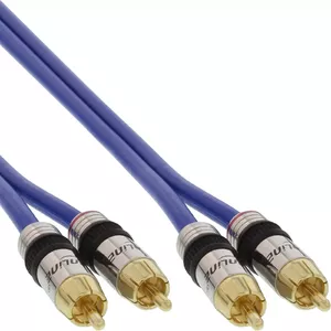 Аудиокабель RCA InLine Premium 2x RCA male/male позолоченный 1м