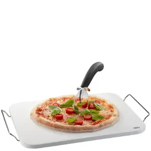Pizza cutter and baking stone set with rectangular stand GEFU DARIOSO G-89534