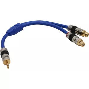 Аудиокабель InLine Premium 2x RCA female / 3.5mm male с золотым покрытием 0.25м