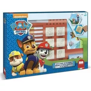 Children's stamp set Multiprint PAW Patrol — 7 stamps, 12 washable felt-tip pens, ink pad, activity book, ruler