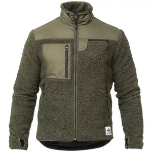 Heated pile fleece jacket Heatx HeatX unisex L Olive Green, battery-heated garment HEOS045-L