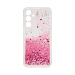 Силиконовый чехол iLike для Samsung Galaxy A35 — водяной глиттер, розовый