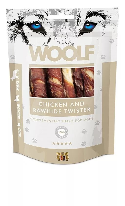 WOOFL Chicken Rawhide Twister — suņu