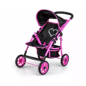 Lelles ratiņi milly mally Natalie Prestige Black modelis 5519 — kompaktas pastaigu ratiņas lellēm