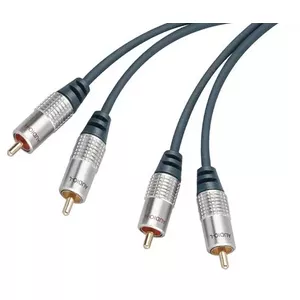 Tecline 3.0m 2 x RCA - 2 x RCA audio kabelis 3 m Pelēks