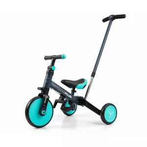 Bērnu 4‑1 braucamais velosipēds milly mally OPTIMUS PLUS Mint — pārveidojams no soļošanas riteņa uz pedāļu