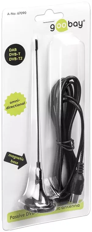 Antena Goobay Passive DVB-T2 (HD) Mini Magnetic Photo 2