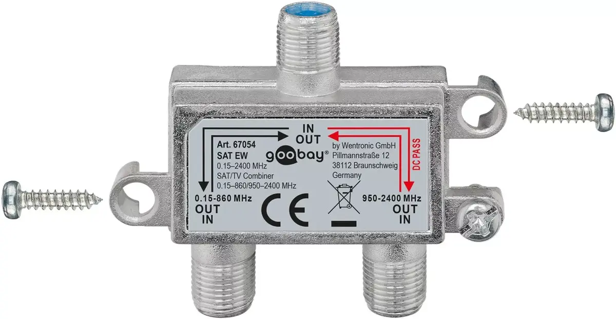 Kabeļu kombinators Goobay SAT-TV Insertion Switch 67054 Photo 2