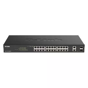 D-Link DGS-1100-26MPV2/E tīkla pārslēgs Vadīts L2 Gigabit Ethernet (10/100/1000) Power over Ethernet (PoE) Melns