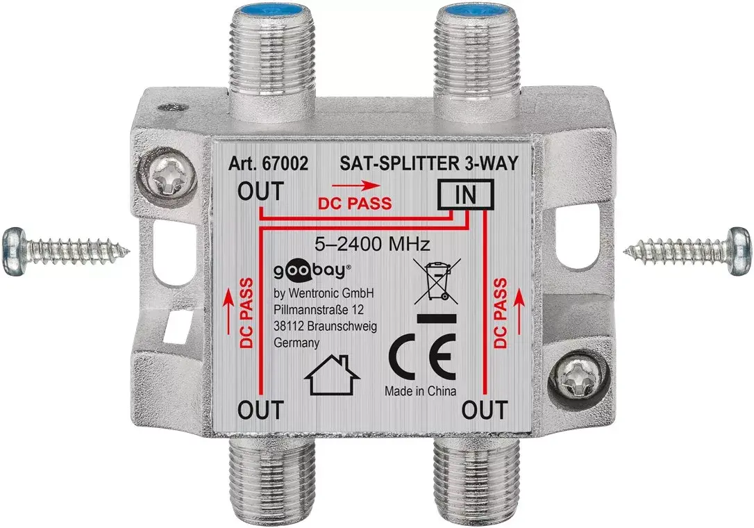 Cable combiner Goobay SAT Distributor 3-Pack Photo 2