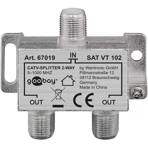 Cable combiner Goobay BK Distributor 2-Pack