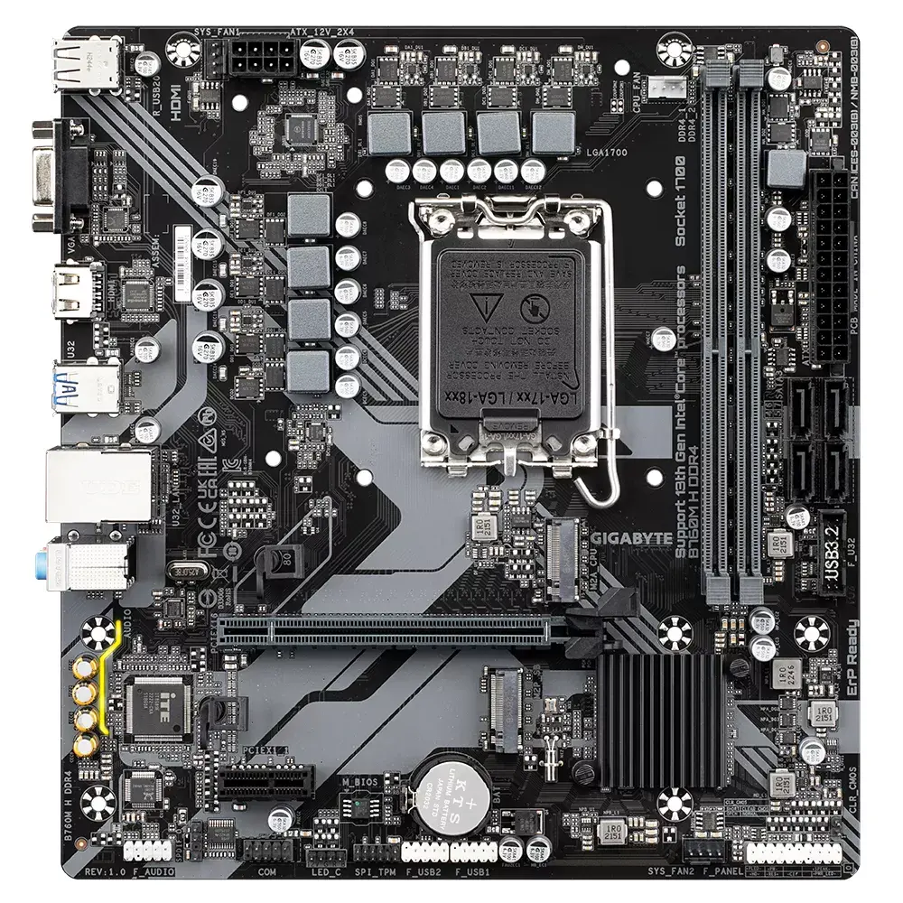 Motherboard GIGABYTE B760M H DDR4, Code: B760M-H Photo 2