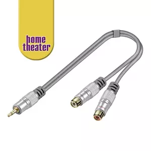 Goobay HT 021 audio cable 0.15 m 3.5mm 2 x RCA Grey