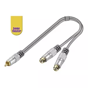 Goobay HT 023 аудио кабель 0,15 m RCA 2 x RCA Серый