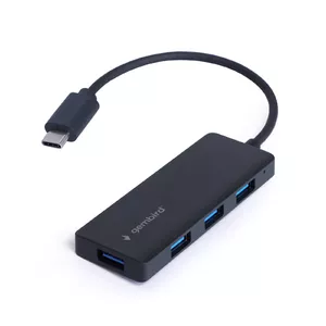 Gembird laptop dock/port replicator UHB-CM-U3P4-02, wired USB 3.2 Gen 1 Type-C, 5 Gbit/s, black, compact