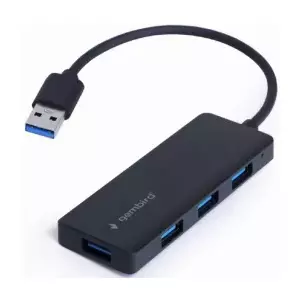 Centrmezgli Gembird USB 3.1 USB 3.1 (1. paaudzes) četru pieslēgvietu koncentrators USB 3.1 (1. paaudzes) melns