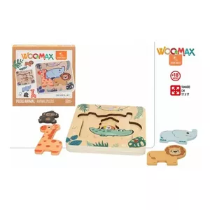 Koka puzzle Dzīvnieki 17x17 cm 18 m+ CB47565