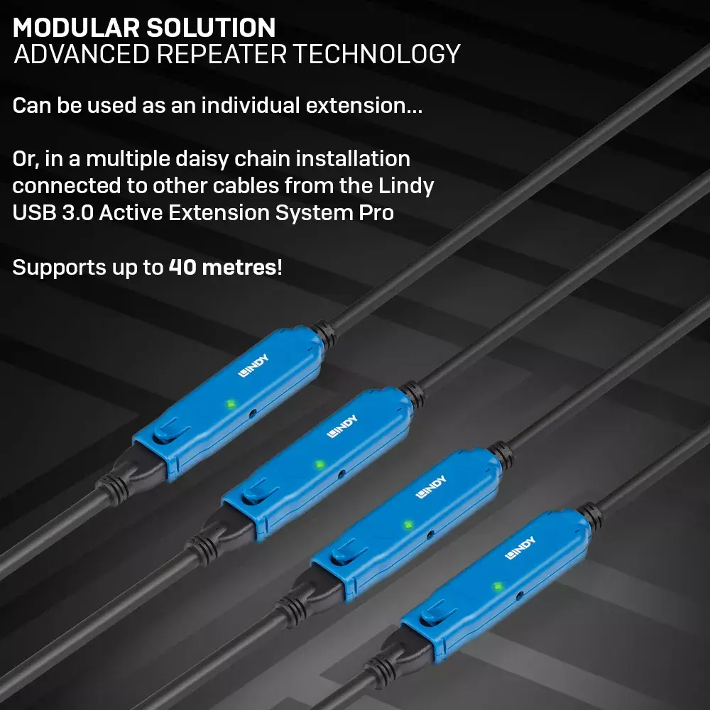 Lindy 15m USB 3.0 Active Extension Pro Photo 6