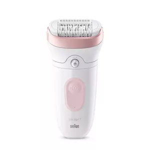 Epilators BRAUN Silk-épil 7 7-000 — akumulatora, Wet & Dry, masāžas funkcija, balti-rozā
