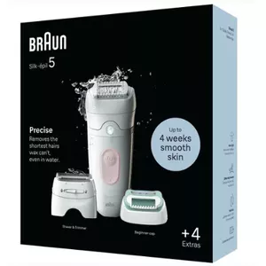 Epilator BRAUN Silk-épil 5 SE5-050 — 28 tweezers, Wet & Dry, Li-Ion, 40 min runtime
