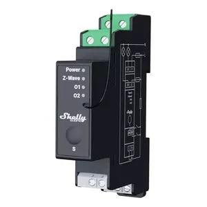 Smart relay Shelly Wave Pro 2PM 2-channel 25A 110–240V DIN-rail with energy meter