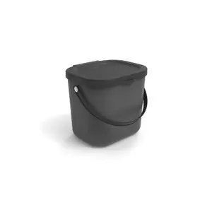 Waste container Rotho Albula rectangular plastic 6 L, anthracite, 200×235×208 mm