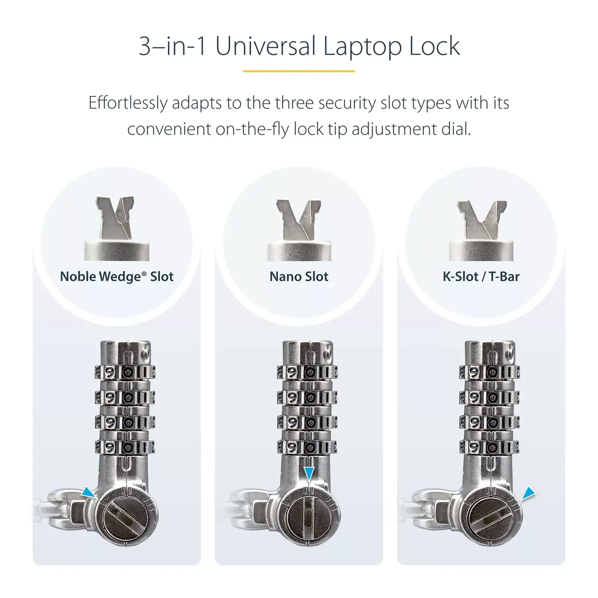 StarTech Universal Laptop Lock 2 m — kombinācijas kabelis Photo 9