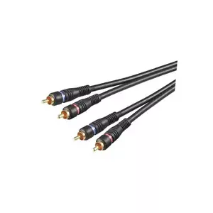 Goobay AVK 132-200 2.0m audio kabelis 2 m 2 x RCA Melns