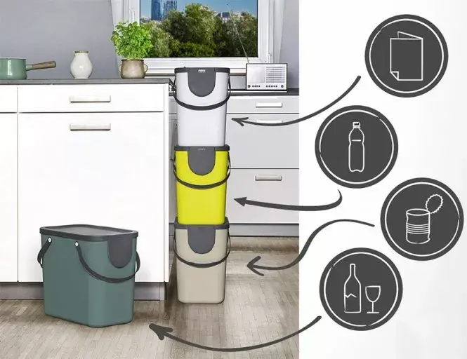 Trash bin Rotho Albula 25 L rectangular Photo 2